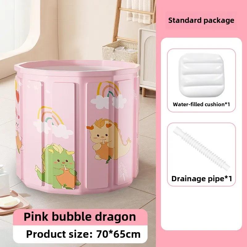 Apaļa, saliekama vanna bērniem un pieaugušajiem, pārnēsājama vanna, vannas istabas SPA, ērta uzglabāšana, salokāms peldes spainis ar vāku