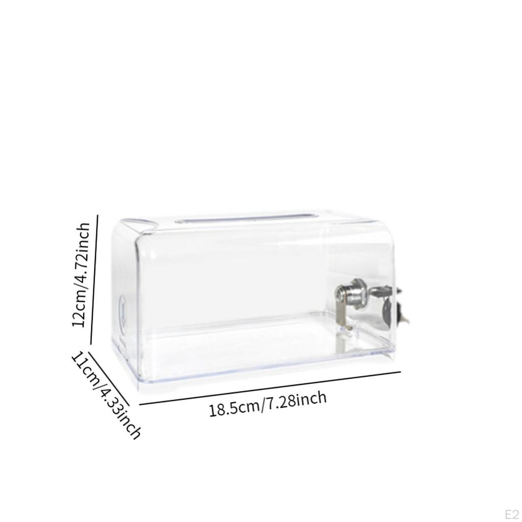 Acrylic Business Card Holder Storage Jar Clear Money Box Raffle Ticket for