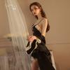 Women's Lace Tie Backless Cami Sleep Dress with Robe Lounge Set