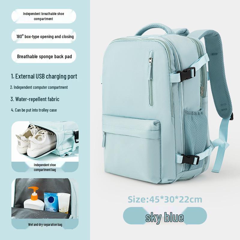 Expandable Travel Backpack with Shoe Compartment and Wet/Dry Separation for Men and Women - Perfect for Short Trips and Business Travel