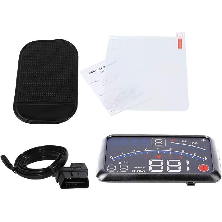 Universal Car Speeding Limit Warning Display, Heads Up Display Car HUD Support Mileage Measurement,Water Temperature,Voltage