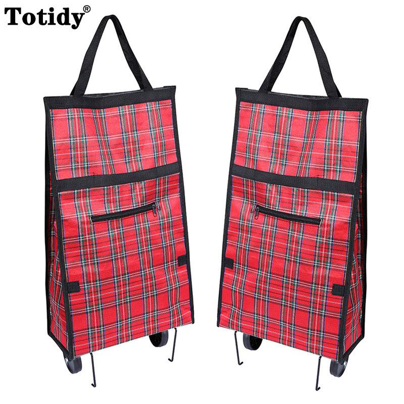 Tragbare faltbare wiederverwendbare Einkaufstaschen Kleiner Einkaufswagen Kaufen Einkaufstrolley Tasche mit Rädern Obst Gemüse Tasche Lebensmittel Organizer