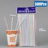 50-3000Pcs Multicolor rietjes Drinking Straws Milk Tea Bar Party Wedding Kitchen Home Accessories Beverage Black Straw Wholesale