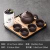Purple Clay Ceramic Kung Fu Tea Set Home Teapot Set with Portable Tea Tray and Tea Caddy