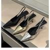 Fashion New High Heel Shoes Fashion Slip-on Women's High Heels Pumps Summer Solid Office and Career Sexy Pointed Toe Heeled Sandals