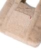 Covernat Woman Clover Heart Fluffy Medium Tote Bag Beige