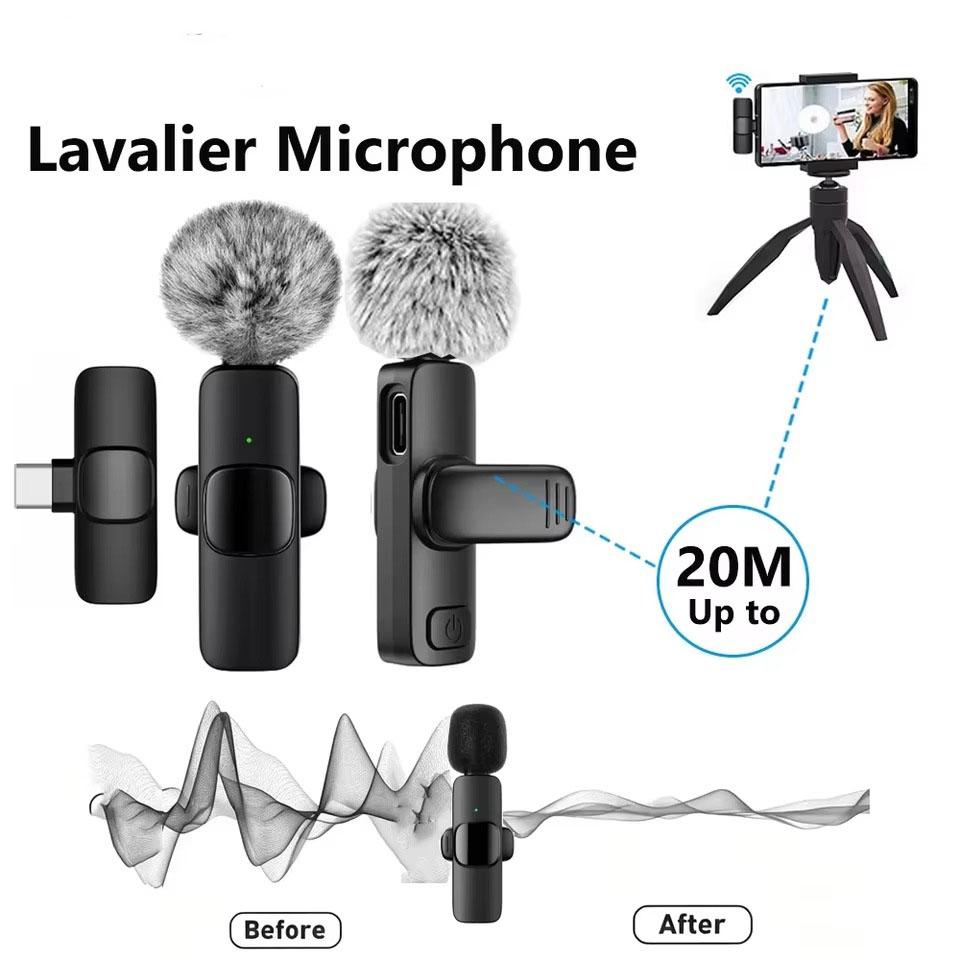 2,4G Kabelloses Ansteckmikrofon Tragbar Geräuschunterdrückung Audio-Video-Aufnahme für iPhone Android Live-Übertragung Gaming-Telefon