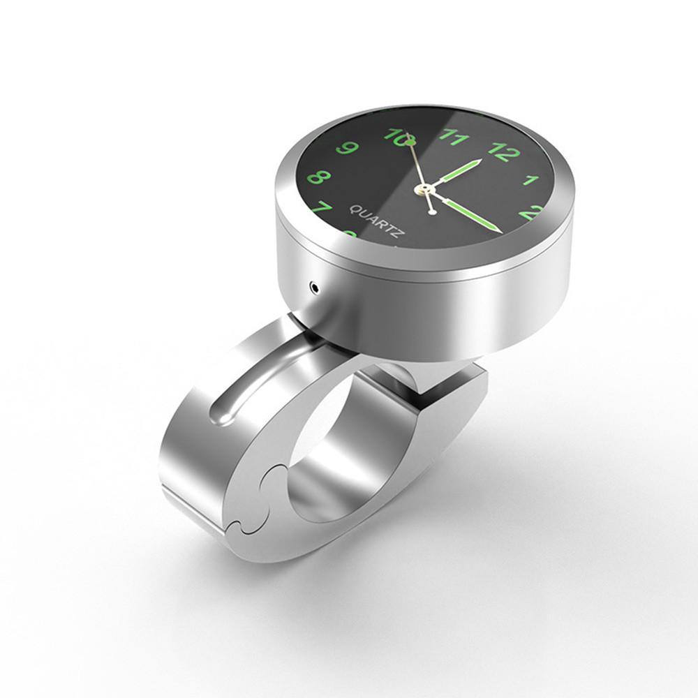 Universal 7/8 vanntett krom motorsykkel sykkelstyrefeste kvarts klokke Klokke aluminium lysende klokke Moto tilbehør