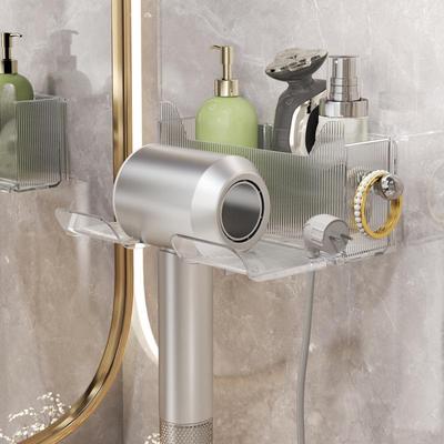 No-Punch Hair Dryer Storage Shelf for Bathroom