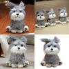 Dog Schnauzer Plush Doll With Expression Design For Kids Gift Decor Bedroom