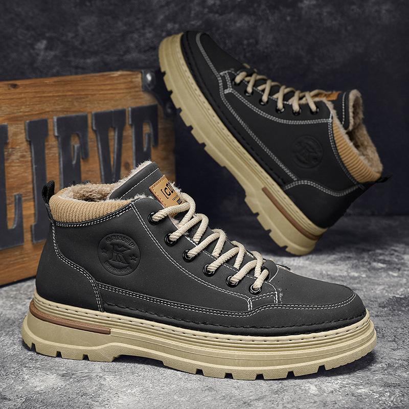New Fashion Winter Men's High Top Martin Boots Students Male Boys Trending Soft Sole Work Shoes Labor Protection Martin Sneakers