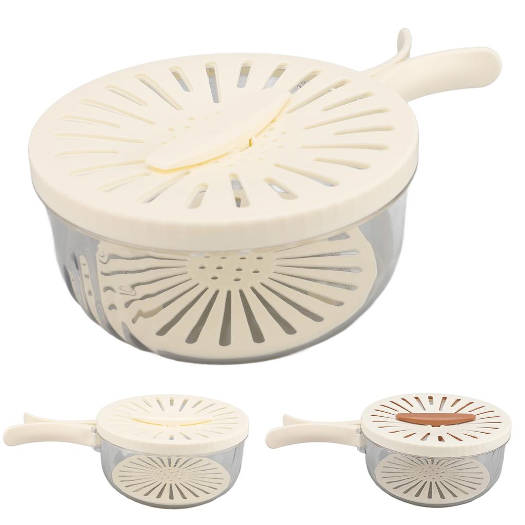 Fruit Vegetable Washing Bowl Thickened Double Layer Multifunctional Draining Bowl with Lid Foldable 