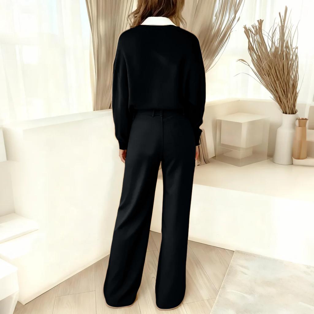 Women's Casual Fashion Button-Decorated Two-Piece Set