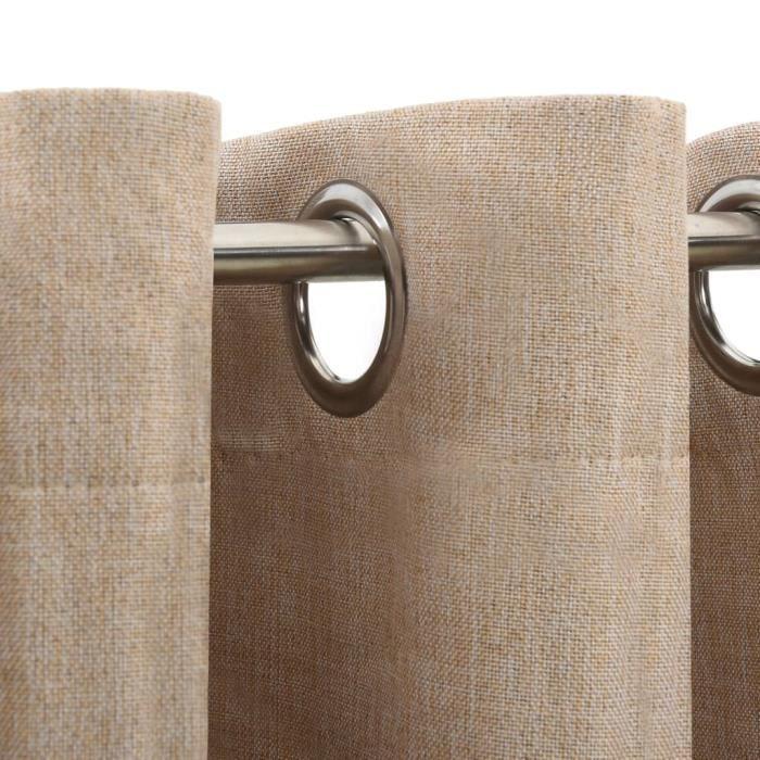 VidaXL Blackout Curtains Linen Look with Eyelets 2pcs Beige 140x175cm