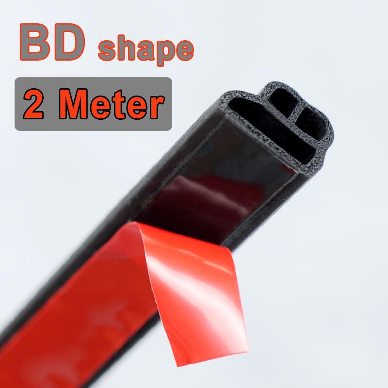 BD Shape Rubber Car Door Universal Sealing Strip Car Sticker Seal Weatherstrip Adhesive Auto Edge Trim Noise Insulation