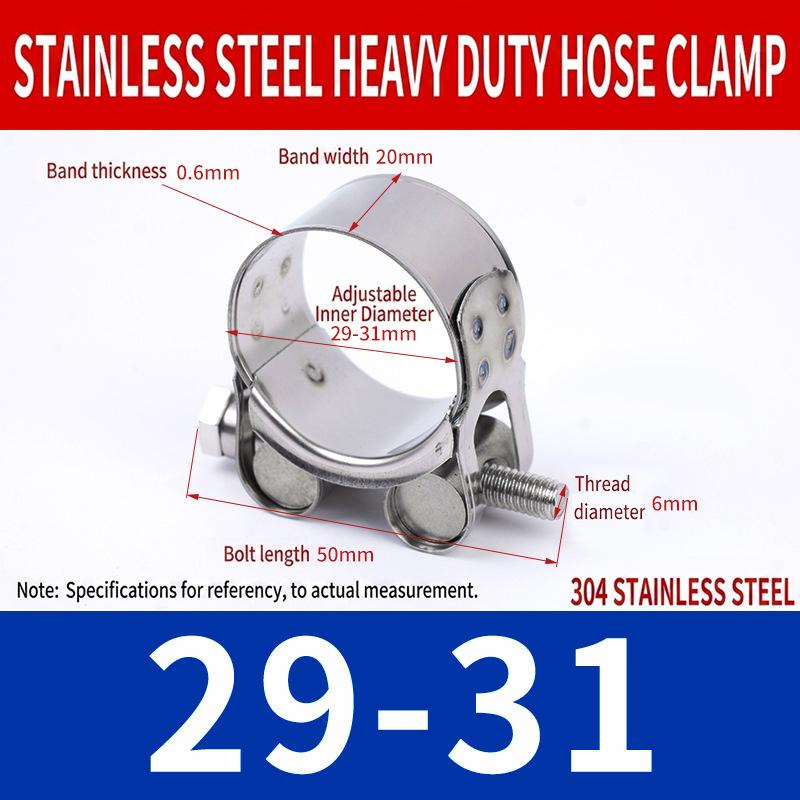 1Pc 304 Stainless Steel Powerful Hose Pipe Tube Clamps Exhaust Air Water Pipes Sealing Powerful Strength Repair Welding Tool