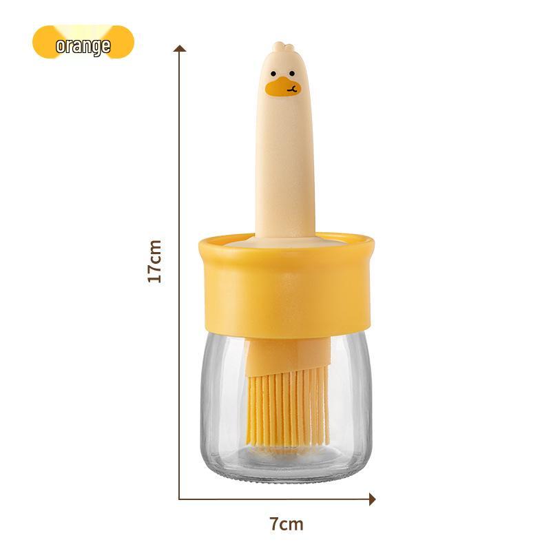 Silicone Oil Brush with High-Temperature Resistant Glass Bottle for Kitchen and BBQ.