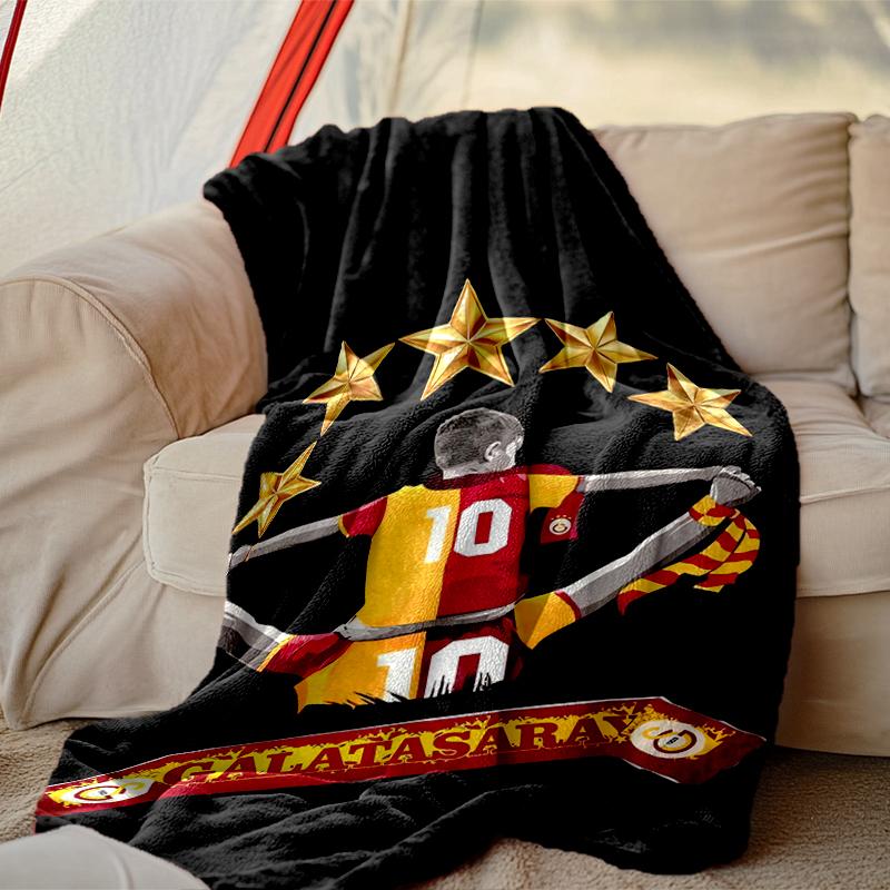 1pc Galatasaray SK Blanket, Home Printed Throw Blanket - Soft Blanket Gift for Family, Washable Sofa Bed Blanket