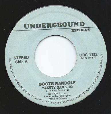 7inch Record BOOTS RANDOLPH / COZY EGGLESTON & H - Yakety Sax / The Big Heavy URC1182 Underground Rec Canada Jazz Used