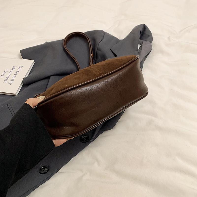 Small PU Leather NUBUCK Underarm Bags Lady Shoulder Bag for Women 2024 Winter New Trend Crossbody Bag Y2K Handbags