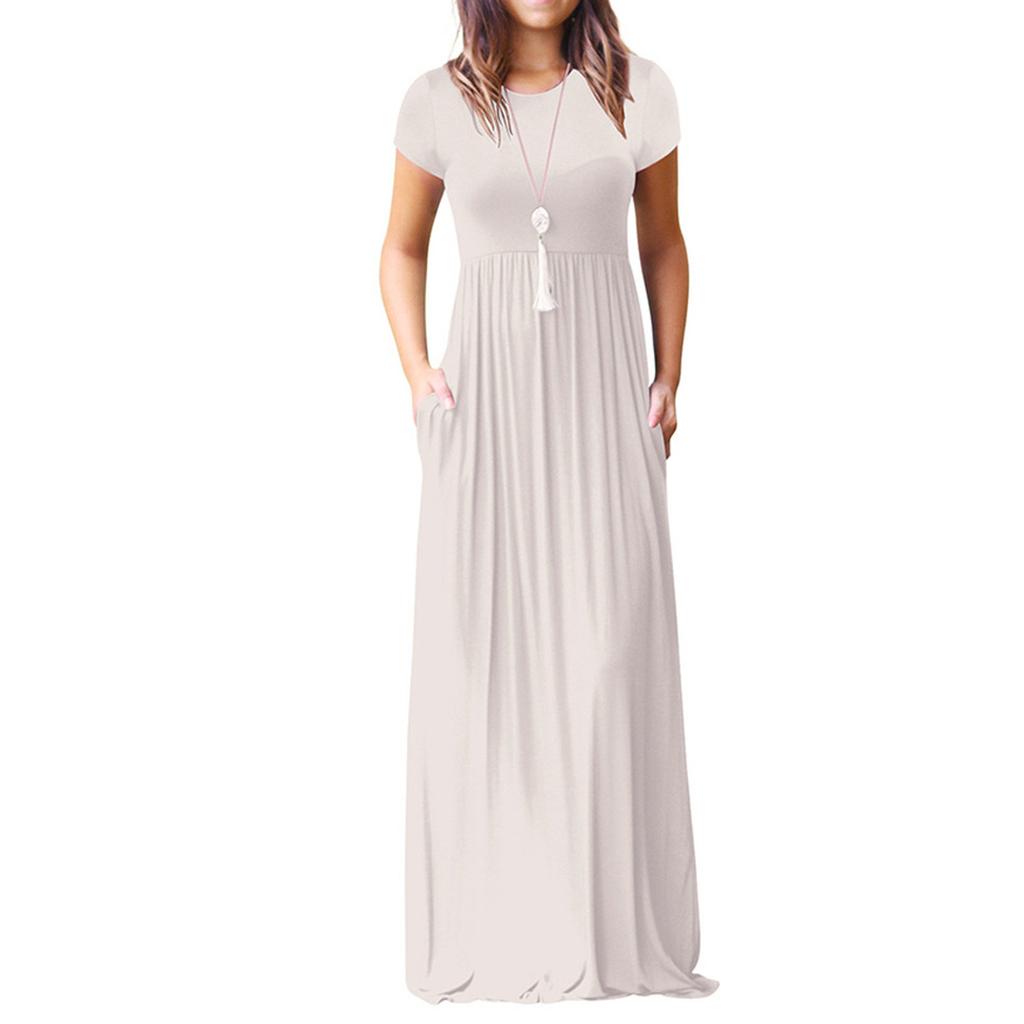 Women Fashion  Gradient Print Short  Sleeve Spaghetti Maxi Dress