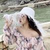 Fashionable Elegant Hat Straw Sun Hat Simple Floppy Sun Hat Seaside Travel for Outings Parties Beach Portable