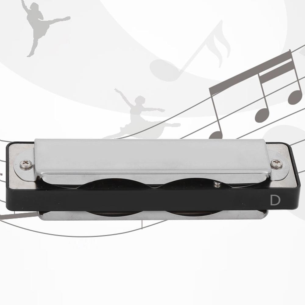 10‑Hole Harmonica Blues D Key Harp Wind Musical Instrument Beginner Practice AM‑20DBlack