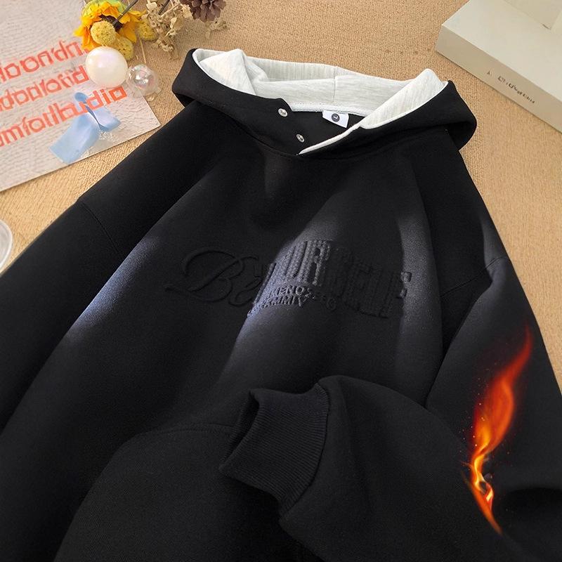 Quick Return Fleece-Lined Unisex Heavyweight Button-Up Hooded Sweatshirt