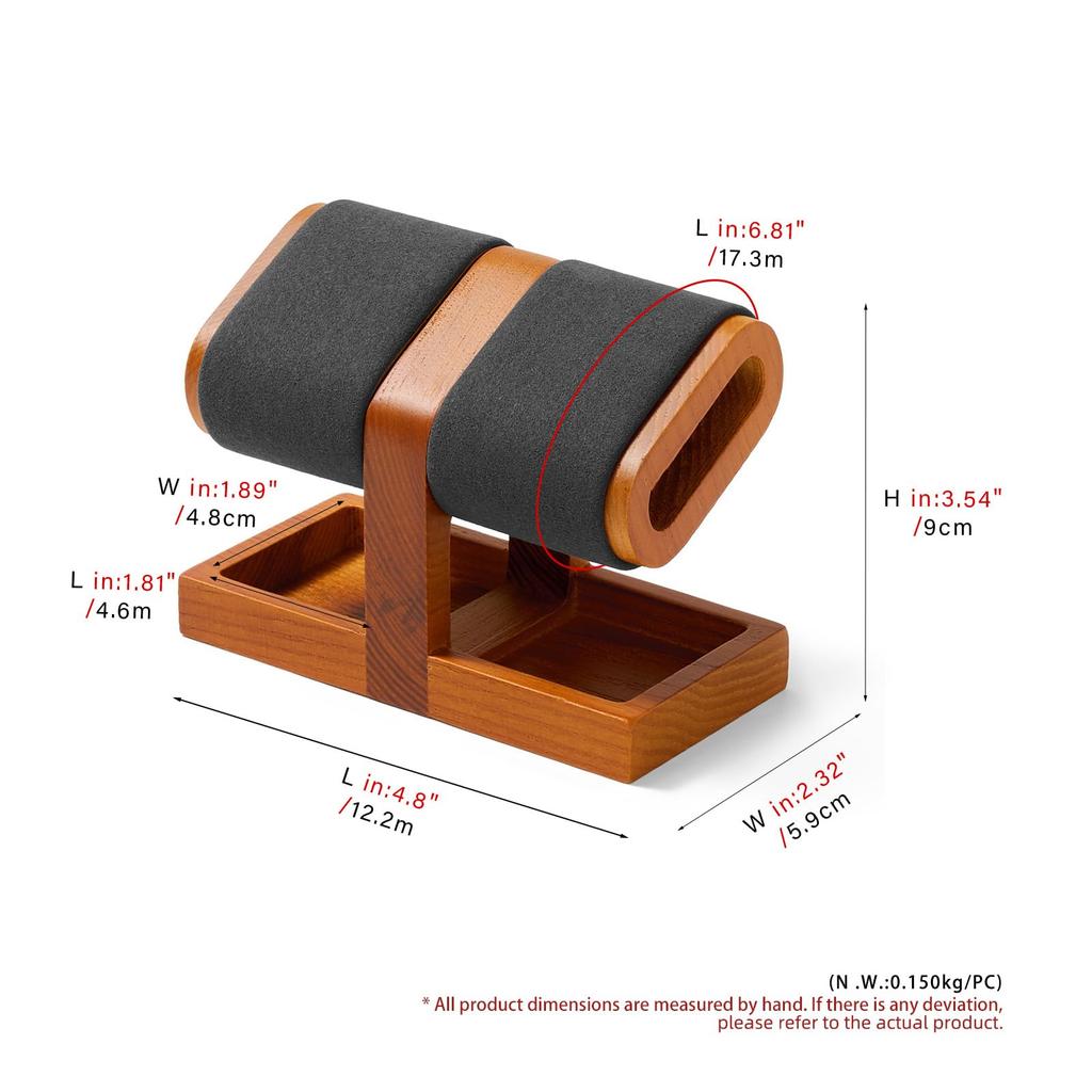 Oirlv Watch Holds 2 Compatible with Qualified SM25002 Stand, Watches, Wooden, Portable, Mini, Gift, Display, Storage, Photography, High-End, Stylish,