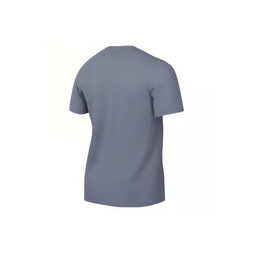 Nike Męski sweter z okrągłym dekoltem Wygodny T-shirt z krótkim rękawem w jednolitym niebieskim kolorze