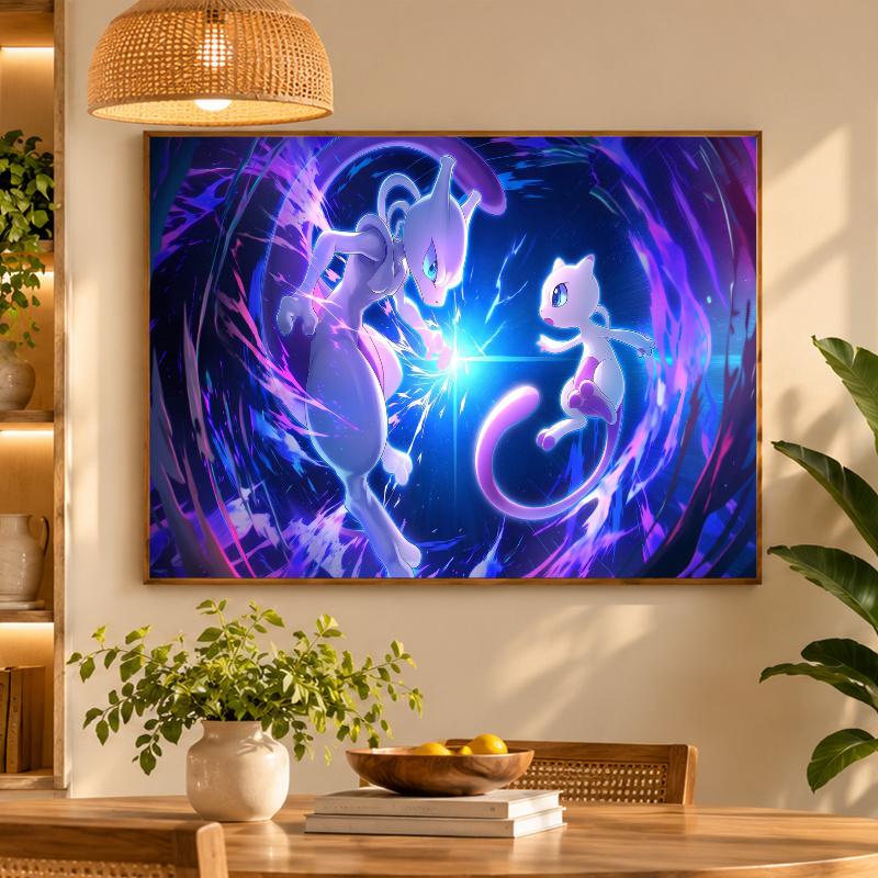 5D Diamond Painting Mewtwo DIY Full Drill Diamond Art Kit Home Decoration