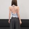 European and American Style Summer New Women's Clothing Fashion Casual Simple Neck Backless Design Plaid Sleeveless Small Vest