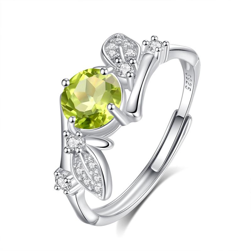 Natural Stone Ring for Women's S925 Pure Silver Non Fading Ring? Popular High-end Accessories On Xiaohongshu for Women's Fashion Retro Jewelry Gifts