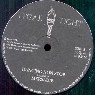 7inch Record MERSADIE - Dancing Non Stop LLQ26 Legal Light 1987 UK Dance & Electronica Used