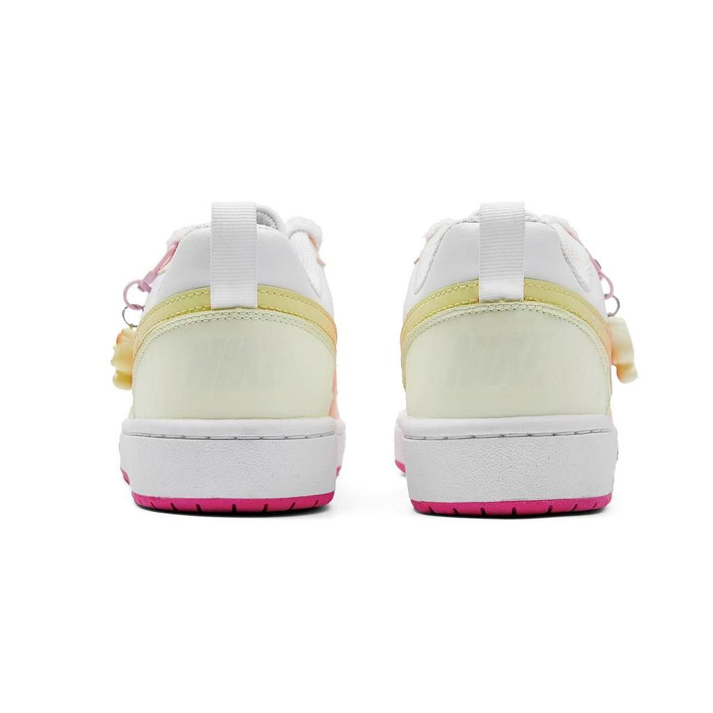 Nike Court Borough Peach Blossom Abrasion Resistant Slip Resistant Low top Skateboard Shoes Women's White Pink DV5456-111(Team1887-)