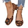 Women's Shoes 2024 Brand Slip-on Women's High Heels Fashion Leopard Print Office and Career Hot Sale Square Toe Heels Women