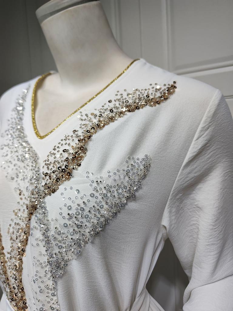 Haine pentru femei Broderie cu paiete Moda Abaya Orientul Mijlociu Rochie musulmană slim fit pentru femei