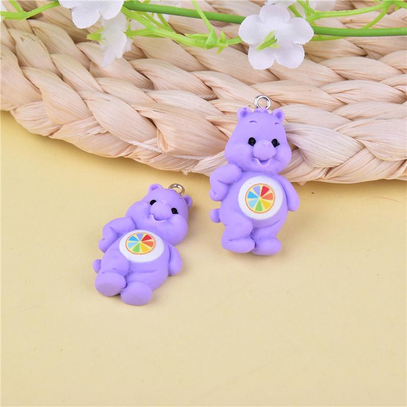 10Pcs/pack Mini Bear Cartoon Resin Pendant Charms For DIY Jewelry Making Accessories