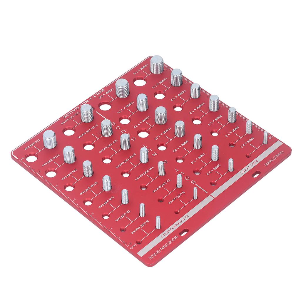 Nut and Bolt Thread Checker 7.9x7.9in Identifier Gauge Aluminium Alloy Easy Operation Accurate Ruler Gauge for Garage
