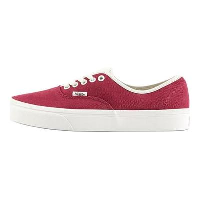 Authentic Lightweight And Breathable Low Top Skateboard Shoes Unisex Dark Red Sneakers VN000D7YSQ5
