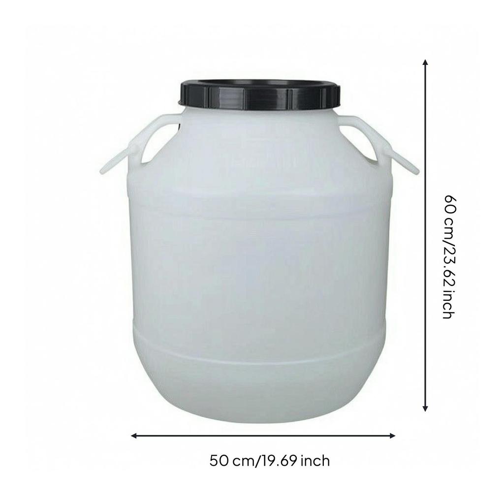 FoodGrade Barrel with Lid | Secure Lidded Opening, Food Grade Storage Barrel, for Utility Room White