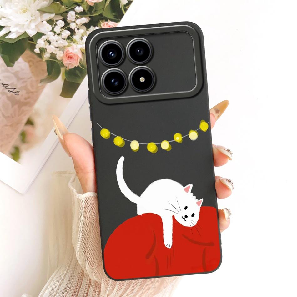 Für Xiaomi Redmi K90 Niedliche Katze Blume Cartoon Handyhülle Für Redmi K 90 K90 Pro Max 5G Stoßfeste Weiche Silikonhüllen Stoßfänger