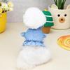 Small and Medium-sized Pet Cute Thin Denim Chest Back Cat Dog Clothing In Spring and Summer