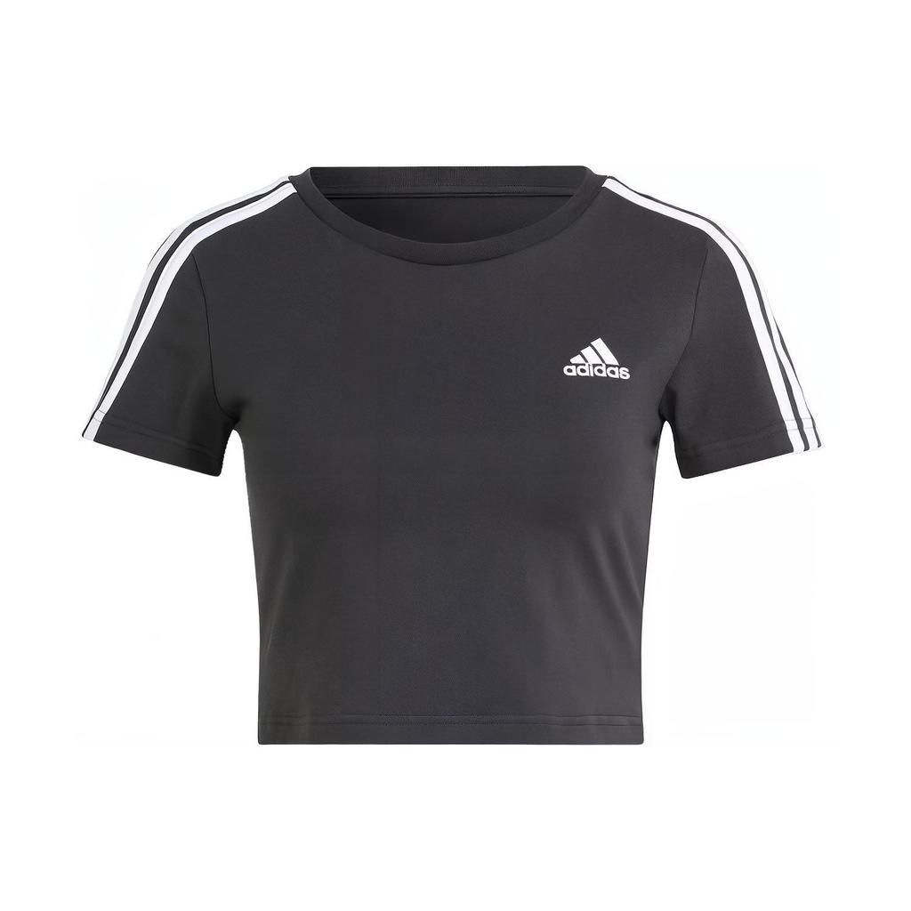 adidas Women's Essentials 3-Stripes Colorblock Tee Black IR6111