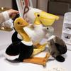 Zoo Souvenir Gift Plush Bird Toys - Swan Ostrich Pelican Stuffed Animals, Realistic Cute Animal Dolls for Kids