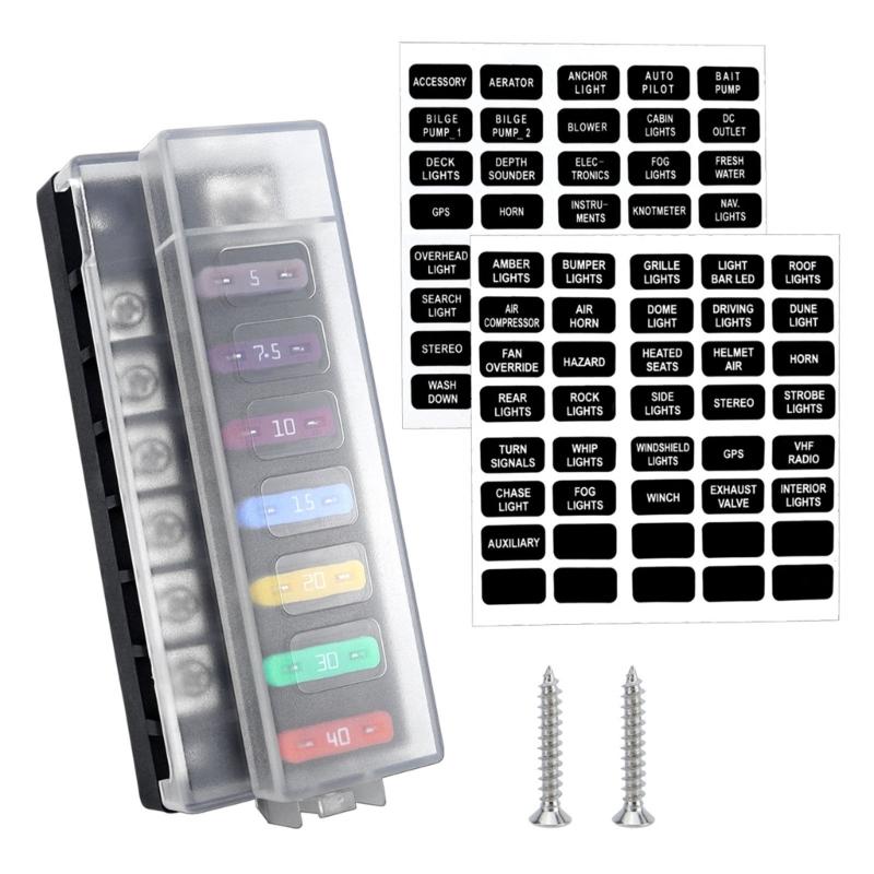 6 Way Automotive Safety Box With LED Indicator Water Resistant Blade Connection Unit For Cars Trucks Boats Mobile Homes