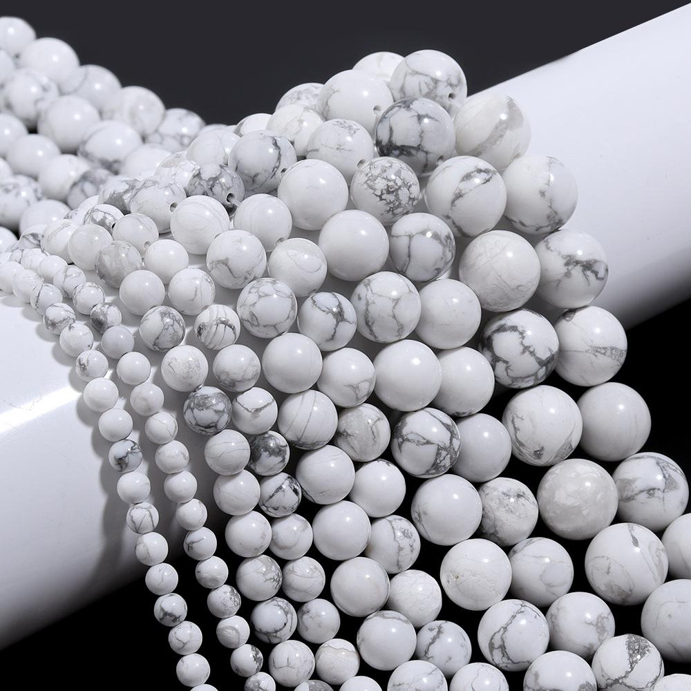 White Howlite Turquoise Stone Loose Beads Loose Beads for Jewelry Making Braclets DIY 4-12mm