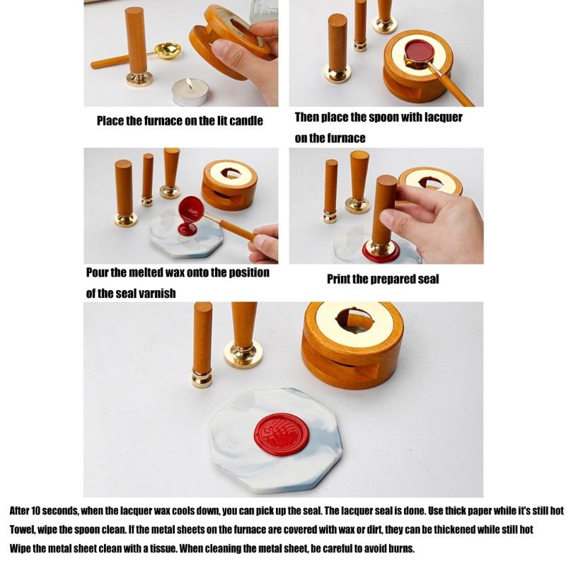 3 Pcs Wax Stamp Seal Kits Wax Seal Warmer with Melting Spoon Melt Stove Pot Furnace Tool for Letter Envelope Stamp