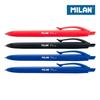 Pen - Milan - Blister 4 Pens - 2 Blue, 1 Black, 1 Red - 1mm Tip - Writing Length 1200m