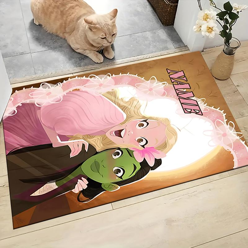 Custom Name Princess Pink Gown Carpet Rug Customizable Soft Washable Anti-Slip Home Living Room Sofa Mats Personalized Rug. 0909337